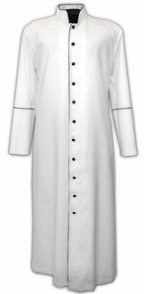 White cassock with black piping - in stock, shipping in 24h